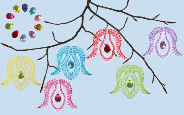 Preview: 232 Bastelset Regenbogenglöckchen mit 10 bunten Acryltropfen